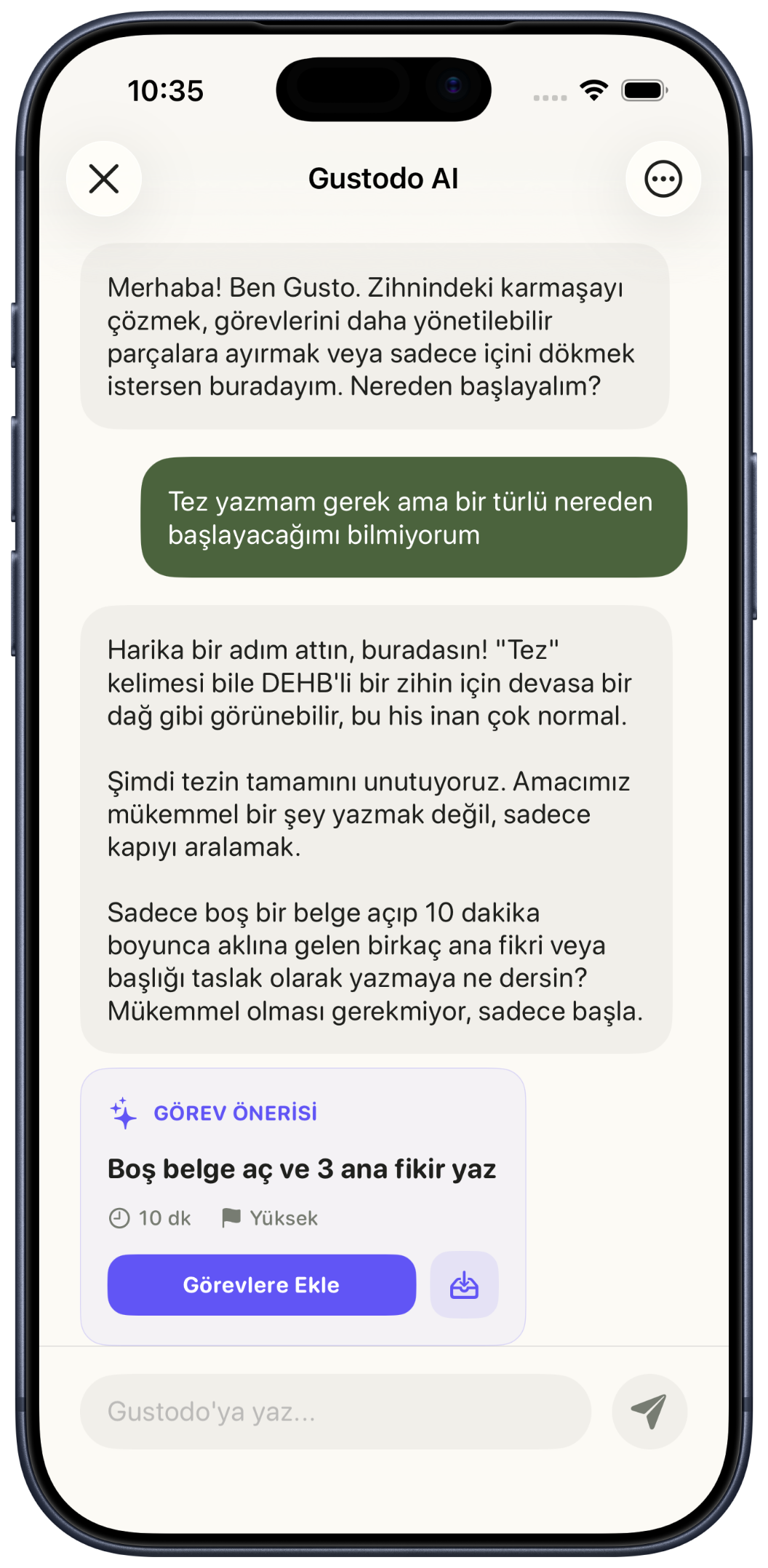 Gustodo Ana Ekran ve Görev Listesi